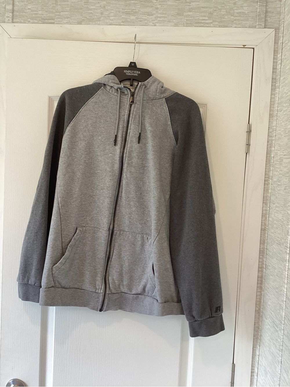 Russell Athletic Men's Two-Tone Gray Zip Hoodie XL EUC